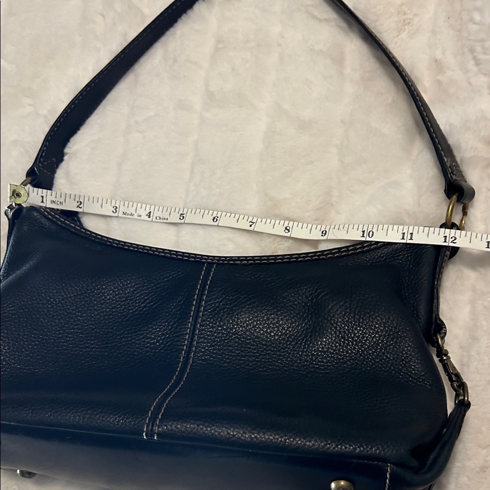 Vintage Fossil Black Pebbled Leather Shoulder Bag #75082 - Picture 10 of 14